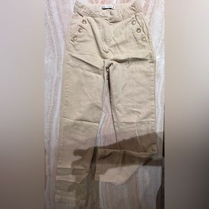 Zara khaki pants with gold buttons